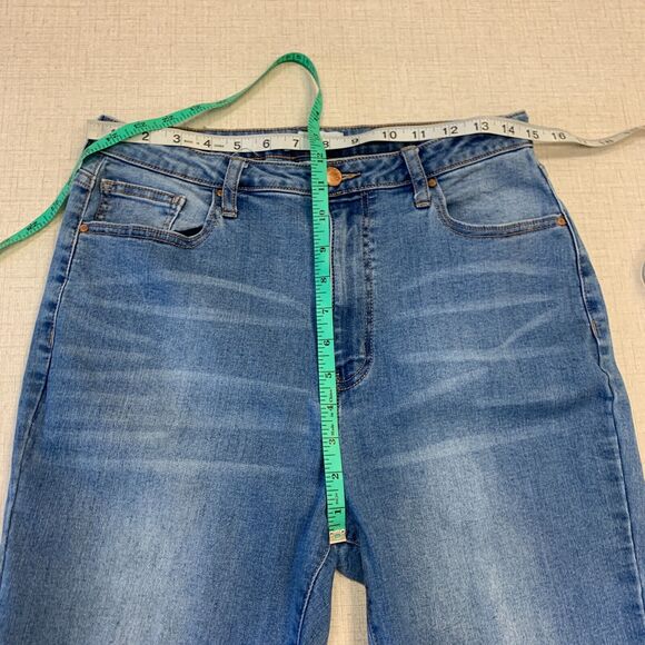 Forever 21 Skinny Jeans Womens 31 Blue Distressed Stretch Denim High Rise Pants - Picture 7 of 10